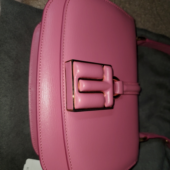 Authentic Tom Ford 001 Lock Mini Flap Shoulder Bag color Pink - Picture 13 of 13